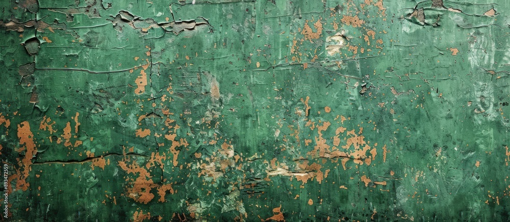 Fototapete closeup of a weathered green textured backdrop with ample space for text or images.