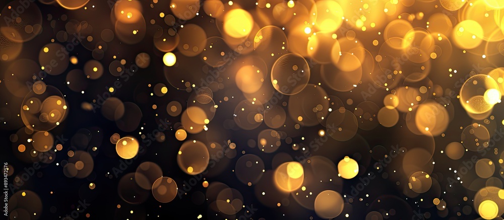 Leinwandbilder blurry abstract dark background featuring yellow light bokeh creates a mesmerizing copy space image.