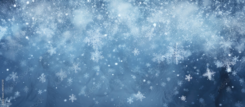 Fototapete frozen backdrop with delicate snow patterns, ideal for a copy space image.