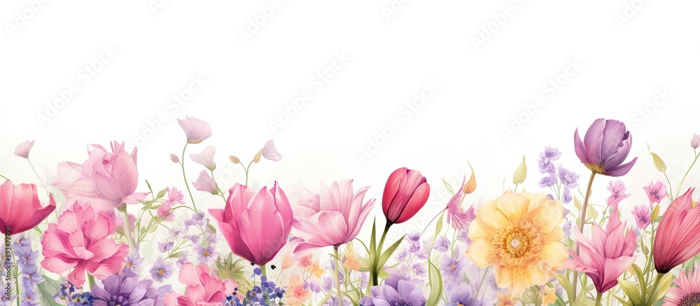Aufkleber spring-themed floral border with copy space image.
