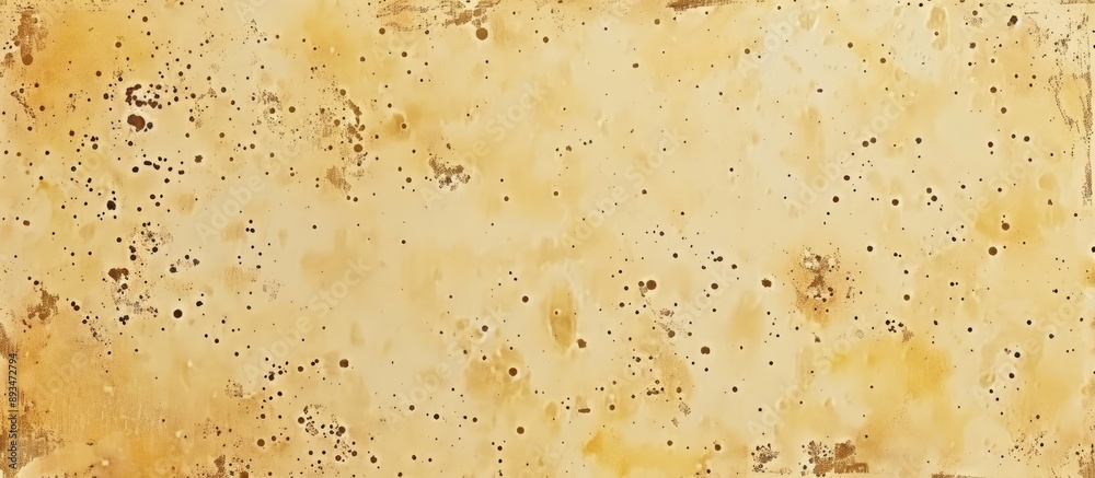 Aufkleber Copy space image with a light and rough textured yellow and brown spotted paper background.