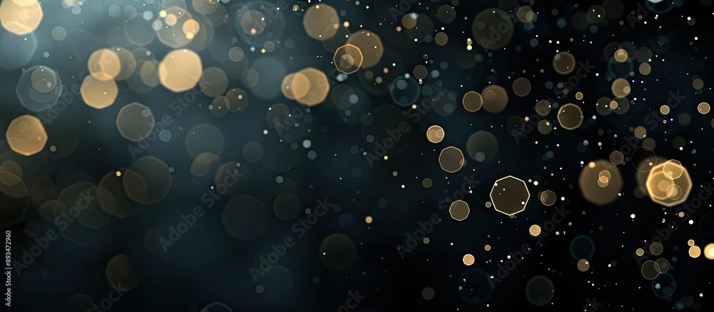 Poster A dark background with white bokeh creates an elegant look with copy space image.