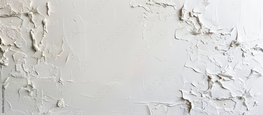 Poster textured white wall background with light wallpaper, putty, and plaster details providing a backdrop