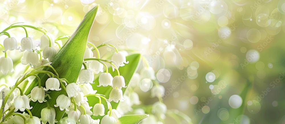 Poster a beautiful lily of the valley with copy space image
