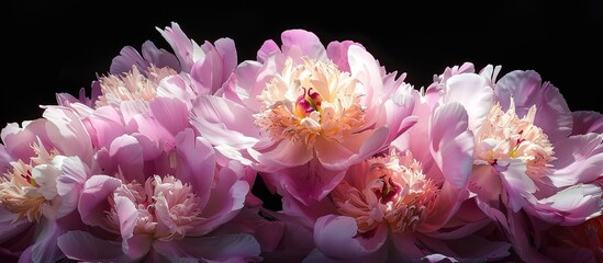 Peonies beautifully blooming flowers make an exquisite choice for a copy space image