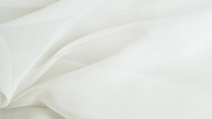 Elegant white tulle background for home textiles and wedding dress fabric