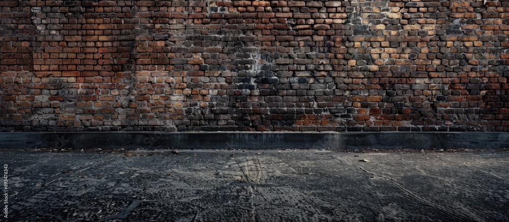 Aufkleber gritty brick wall backdrop with ample copy space image