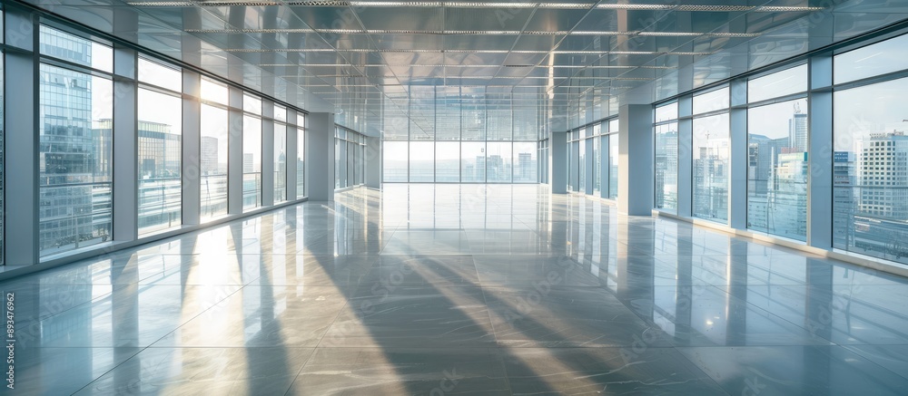 Poster Modern office building providing copy space image on the empty floor
