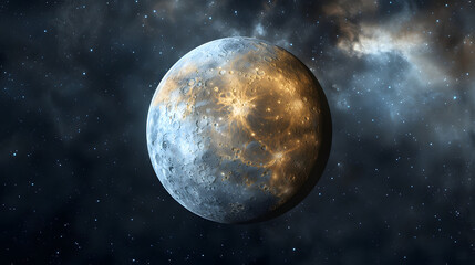 Fototapeta premium Mercury - High resolution. Science 3D illustration of space