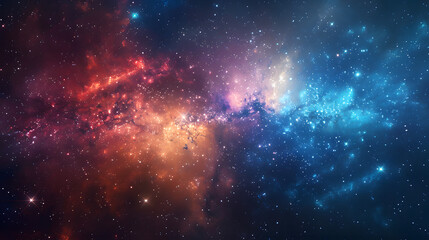 Naklejka premium Nebula and stars in deep space, glowing mysterious universe