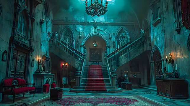 Halloween gothic vampire dark living room - Powered by Adobe