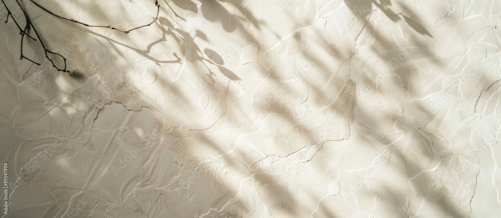 Leinwandbilder Sophisticated textured paper in light pastel beige with shadows creating an overlay effect for various designs like photos cards or wall art Features close up view with ample copy space image