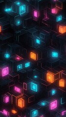 Abstract Glowing Neon Structures for Modern Graphic Design