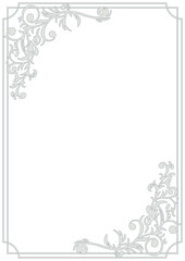 植物モチーフをあしらった豪華なフレーム。西洋風額縁。（A4縦）