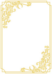 植物モチーフをあしらった豪華なフレーム。西洋風額縁。（A4縦）