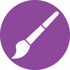 Paint brush glyph circle icon