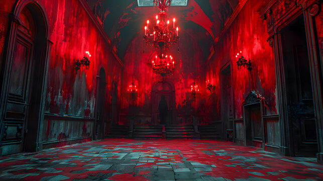 Halloween gothic vampire dark living room