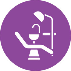 Dentist chair glyph circle icon