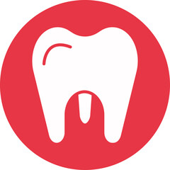 Molar glyph circle icon
