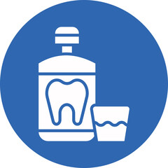 Mouthwash glyph circle icon