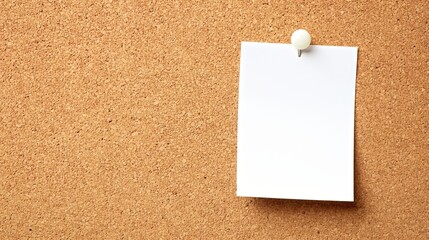 Fototapeta premium clean white poster on a corkboard, perfect for pinning important notes, schedules, or creative ideas, blending simplicity with functionality in a workspace or home setting
