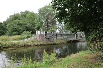 Obraz premium Blick auf die Naturlandschaft der Gemeinde Wachtendonk am Niederrhein in Nordrhein-Westfalen