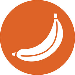 Banana glyph circle icon