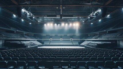 Vacant advertising space on a sports arena, ready to promote upcoming events and sponsors, demonstrating the powerful synergy between sports and marketing