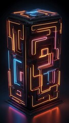 Abstract Glowing Neon Structures for Modern Graphic Design