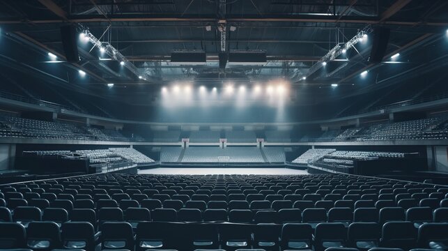 Vacant advertising space on a sports arena, ready to promote upcoming events and sponsors, demonstrating the powerful synergy between sports and marketing
