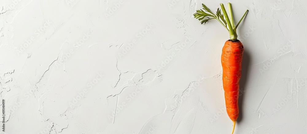 Poster a vibrant carrot placed on a clean white backdrop great for a copy space image