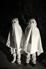 children in a ghost costume. selective focus