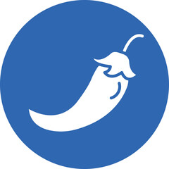 Obraz premium Green chili glyph circle icon