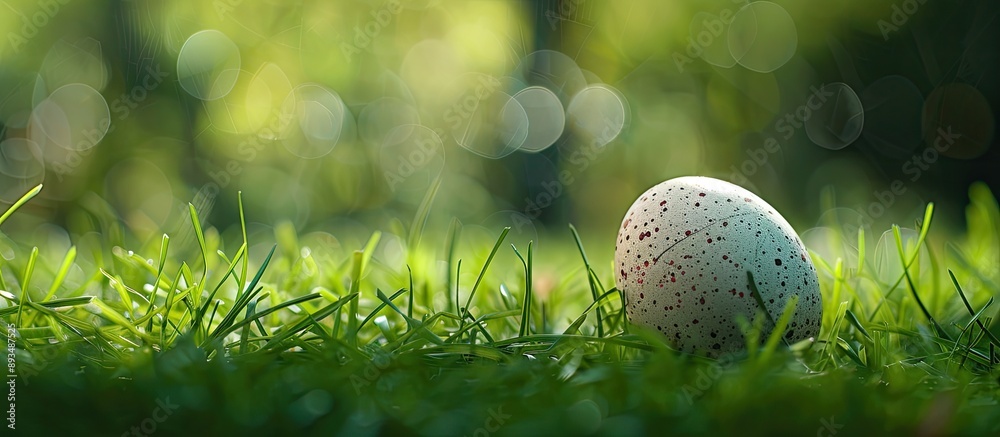 Aufkleber easter egg displayed on a grassy garden background symbolizing the joyous celebration of easter with