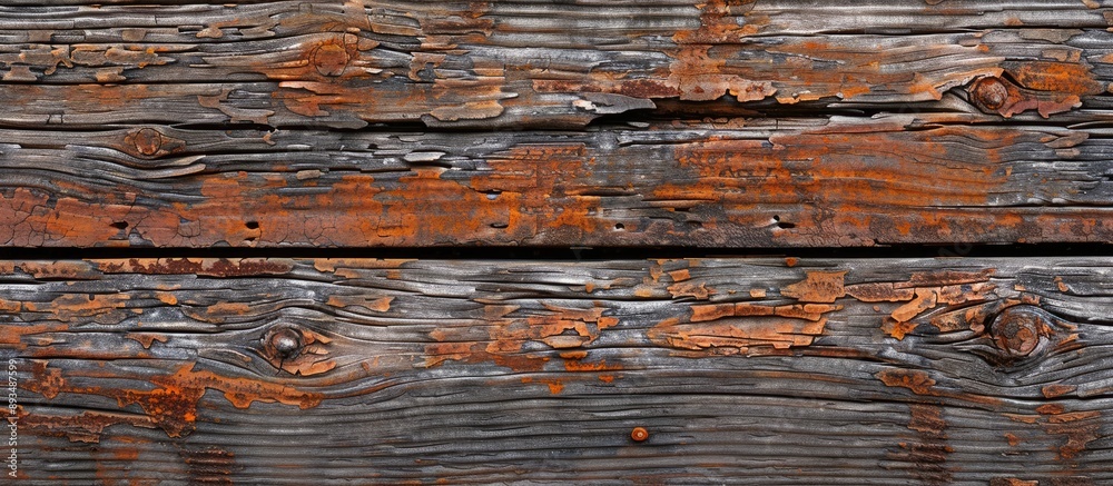 Leinwandbilder close up of aged weathered wood with rusted gaps for design elements perfect as a copy space image