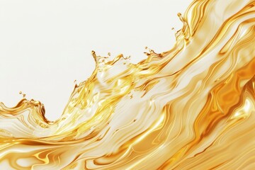 Fototapeta premium A clean minimalist simple style of melted gold liquid flowing on a clean background,