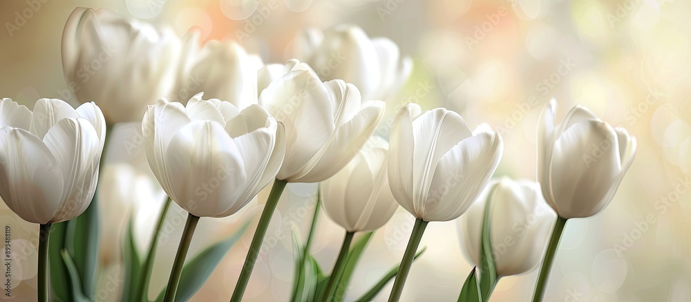 Aufkleber festive white tulips in the background create an ideal image for women s day easter or spring themes