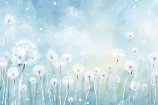 Field of dandelions backgrounds abstract outdoors.