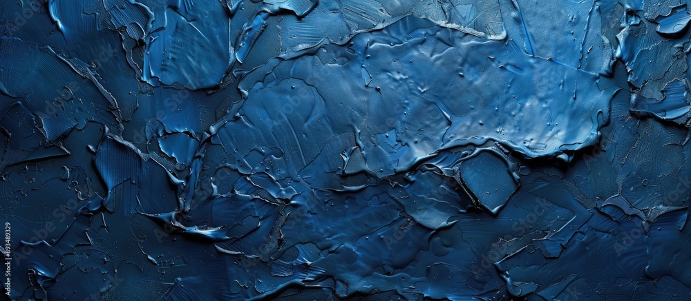 Leinwandbilder Rough blue plaster texture creating an architectural abstract background with copy space image
