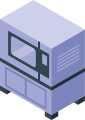 Professional convection oven baking delicious food in isometric view