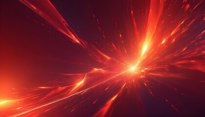 Colorful abstract red waves of light with a bright center and radiating energy