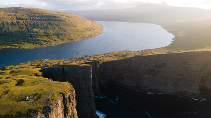 Sorvagsvatn Lake Faroe Islands Lake above the Ocean Vagar Island