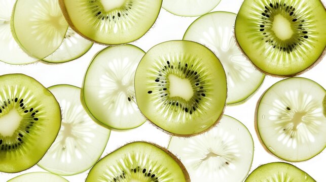 Seamless kiwi fruit cut slice  pattern background