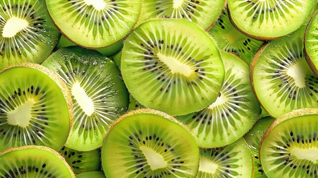 Seamless kiwi fruit cut slice  pattern background