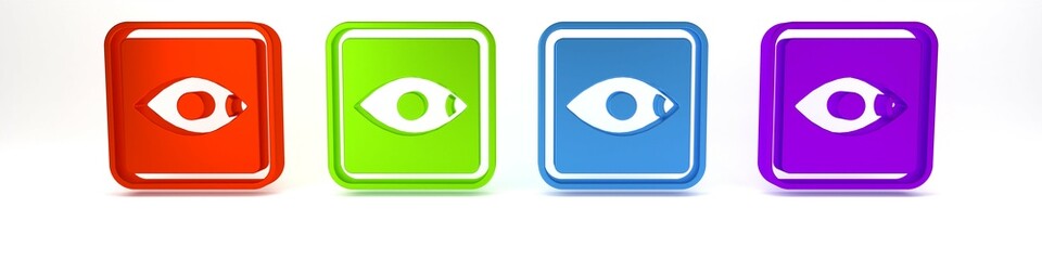 Colorful Film or movie cinematography rating or review icon isolated on white background. Minimalism concept. 3D render illustration