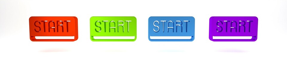 Colorful Ribbon in finishing line icon isolated on white background. Symbol of finish line. Sport symbol or business concept. Minimalism concept. 3D render illustration