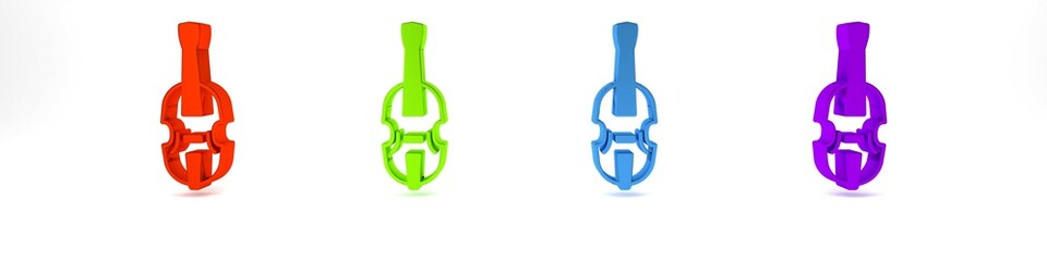 Colorful Violin icon isolated on white background. Musical instrument. Minimalism concept. 3D render illustration