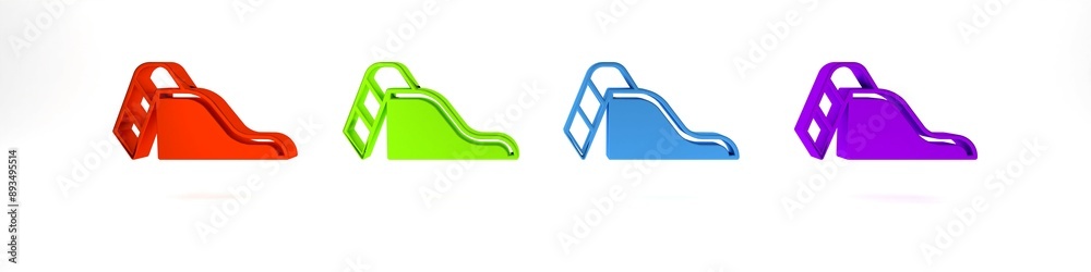 Canvas Prints colorful slide playground icon isolated on white background. childrens slide. minimalism concept. 3d