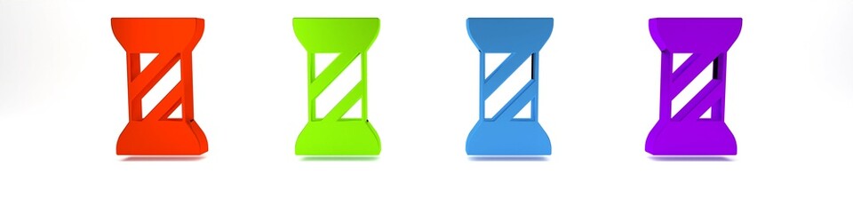 Colorful Sewing thread on spool icon isolated on white background. Yarn spool. Thread bobbin. Minimalism concept. 3D render illustration