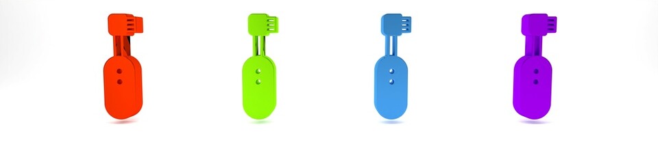 Colorful Electric toothbrush icon isolated on white background. Minimalism concept. 3D render illustration